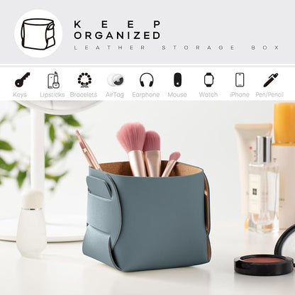 HOMIEAZICOZI 2-Pack Cork Leather Desk Accessories Storage - Image 4