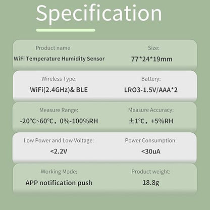 WiFi Temperature Humidity Sensor Smart Hygrometer Thermometer Sensor - Image 8