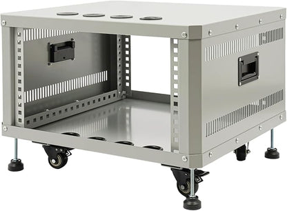 6U Stereo & Studio Rack with Wheels, Open Frame Audio Rack Cabinet, Rolling by Pinelicorn