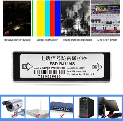RJ11 Telephone Fax Protector, Lighting Thunder Arrester Device, Audio Telephone - Image 9