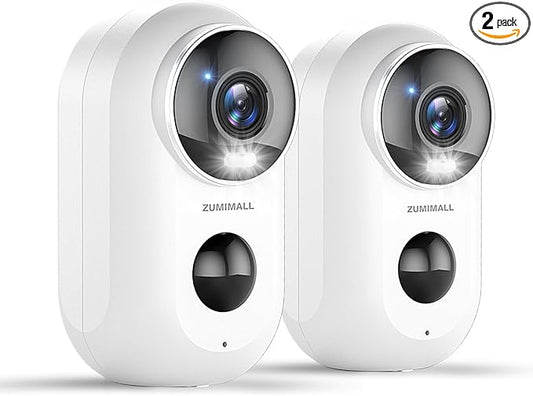 ZUMIMALL Security Cameras Wireless Outdoor, 2 Packs, 2K Cameras by ZUMIMALL