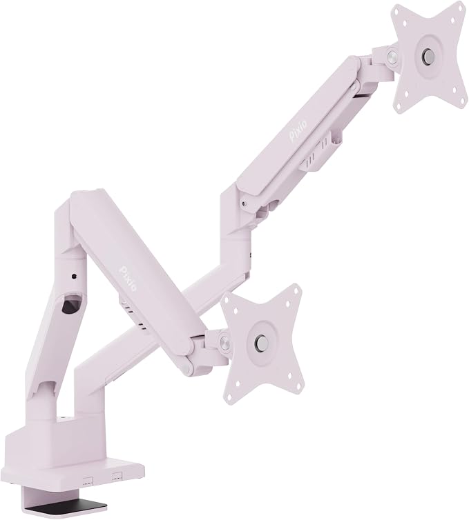 Pixio PS1D Wave Pink Dual Monitor Arm Stand Desk Mount by Pixio