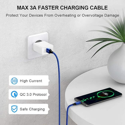Long USB C Cable, etguuds Fast Charging USB A to Type C Charger Cable Braided - Image 3