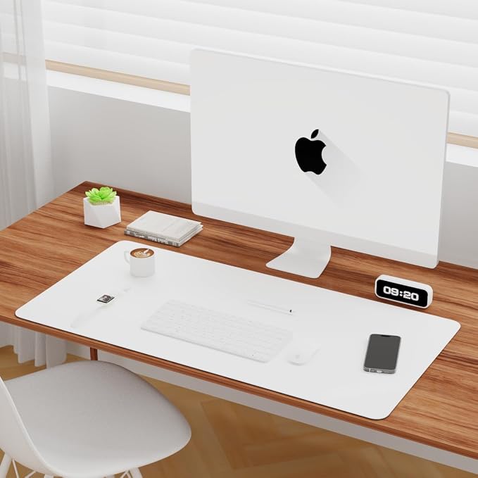 KINGFOM Desk Pad Office Desktop Protecter, PU Leather Desk Mat Blotters - Image 4