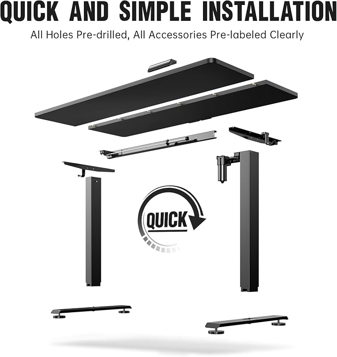 Veken 55 Inch Large Electric Standing Desk, Heights Adjustable, Sit to Stand Up - Image 6
