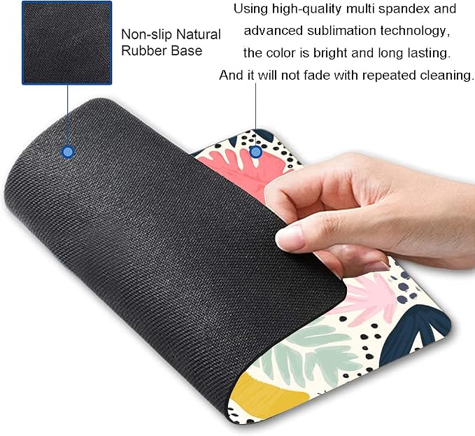 Mouse Pad, Abstract Leaves Mouse Pad, Square Mouse Mat Waterproof Non-Slip - Image 6