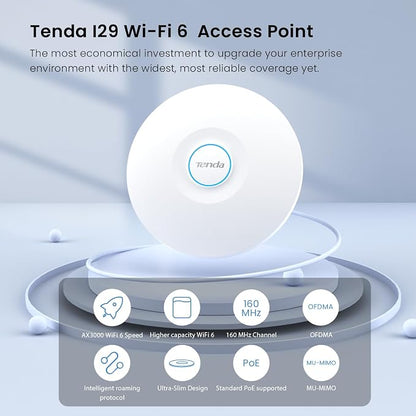 Tenda WiFi 6 Wireless Access Point, AX3000 Dual-Band Ceiling Mount WiFi Access - Image 2