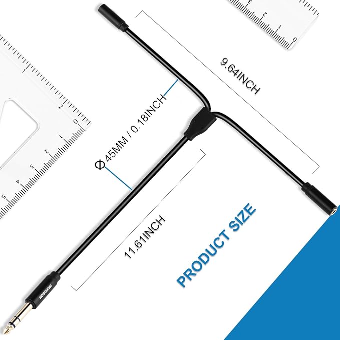 HOSONGIN 1/4 inch TRS to Dual 3.5mm Female Y Cable, Compatible - Image 6