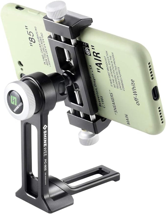 Metal Phone Tripod Mount Adapter, Arca Dovetail and 1/4" Screw Mount, by shinewee