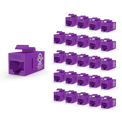 VCE UL-Listed CAT6 Keystone Coupler 25-Pack, Ethernet Coupler Female to Female by VCE