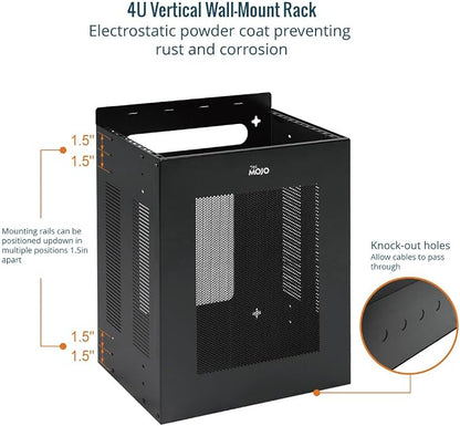 Tecmojo 4U Server Rack, Vertical/Horizontal Wall Mountable Rack - Image 4