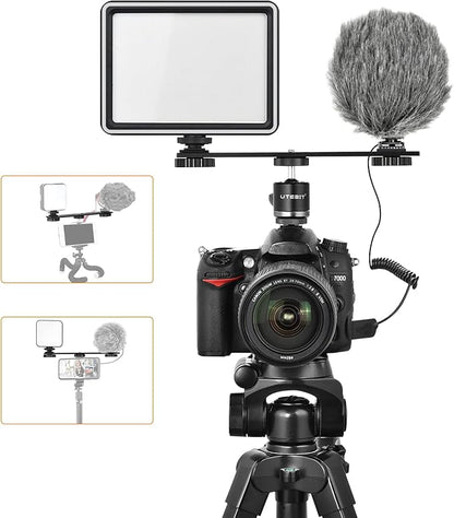UTEBIT 8 inch Flash Bracket, Dual Camera Mount Flash Bracket Extension Bar - Image 7
