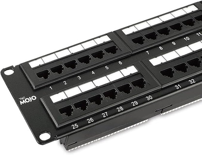 Tecmojo 48 Port Patch Panel, Cat6 Patch Panel, 2U Patch Panel, Network Patch by Tecmojo