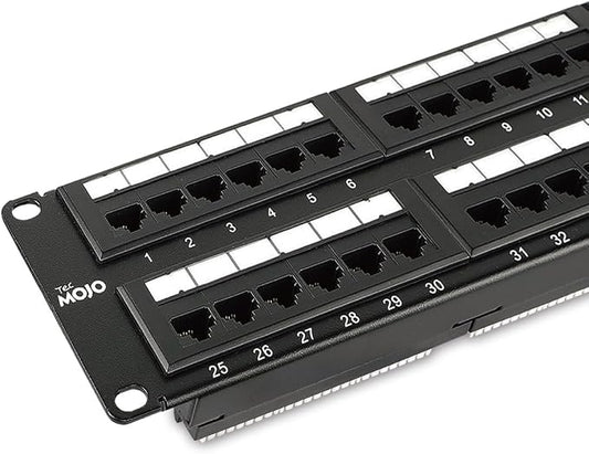 Tecmojo 48 Port Patch Panel, Cat6 Patch Panel, 2U Patch Panel, Network Patch by Tecmojo