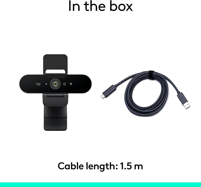 Logitech Brio 4K Webcam, Video Calling, Noise-Cancelling mic, HD Auto Light - Image 10