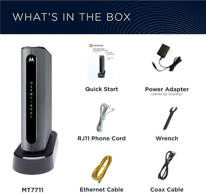 Motorola MT7711 Cable Modem-Two Phone Ports Router, DOCSIS 3.0 Modem, AC1900 - Image 7