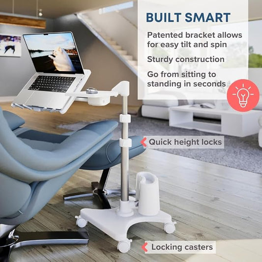 LEVO G2 Deluxe Adjustable Laptop Stand – Rolling Computer Desk & Ergonomic Table - Image 2