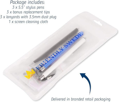 The Friendly Swede Stylus Pen for Touchscreen — 3-Pack 5.5" High Precision - Image 6