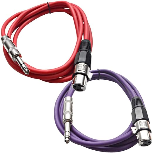 Seismic Audio - SATRXL-F6-2 Pack of 6 Foot 1/4 Inch TRS to XLR Female Patch by SeismicAudio