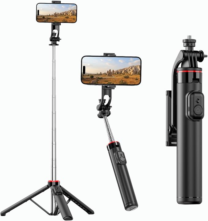 C13 52" Selfie Stick Tripod for iPhone Android, Portable Phone Stand by Forgeray