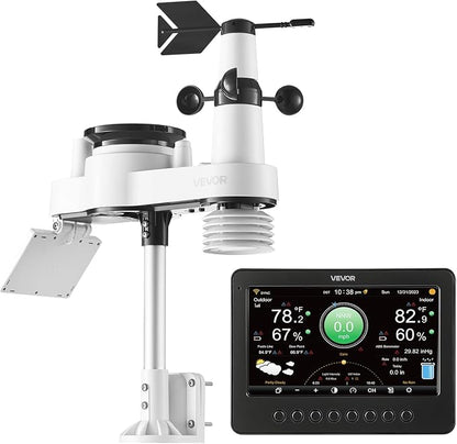 VEVOR 7-in-1 Wi-Fi Weather Station, 7-Inch TFT Display, Wireless Solar Powered - Image 13