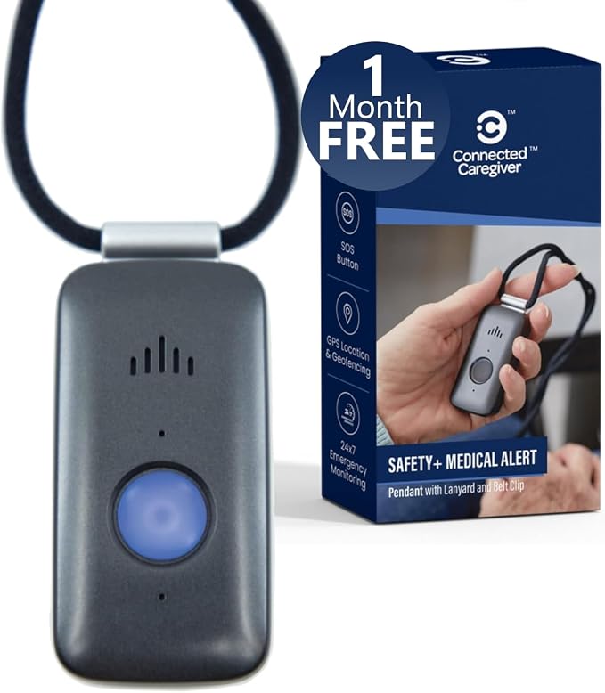 Safety+ 4G Medical Alert System: Fall Detection, GPS Location, 24/7 Monitoring by ConnectedCaregiver