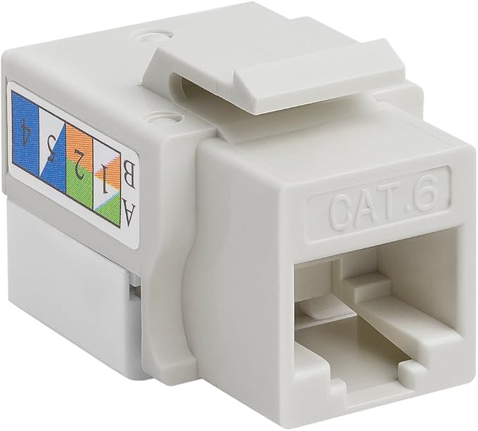 Cmple - RJ45 Keystone Jack 90 Degree Cat6 Keystone Jack Insert Punch Down RJ45 - Image 3