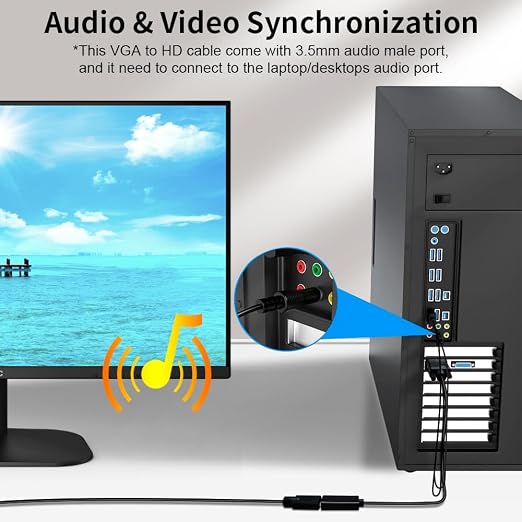 VGA to HDMI Adapter, 1080P Converter - Image 3
