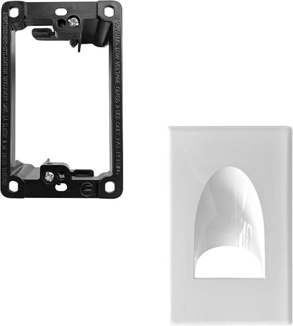 BestMounts - 1 Pack In Wall Cable Management 1-Gang Recessed Snap-ON Low by BestMounts