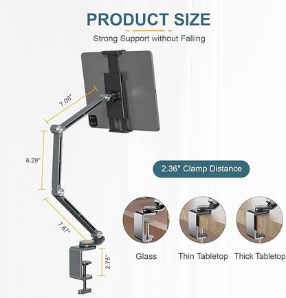 Tablet Stand Holder, Adjustable Foldable Tablet Arm iPad Desk Mount - Image 4
