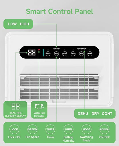 1500 Sq.ft Dehumidifier for Basement, Trazico 21 Pint Quiet Dehumidifiers for - Image 5