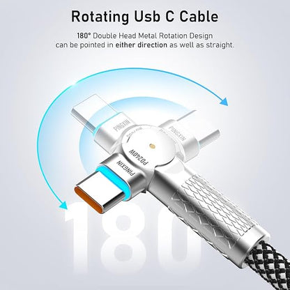 USB C Cable 3.3ft 240W Braided 180°Rotating USB C to USB C Cable USB 2.0 - Image 2