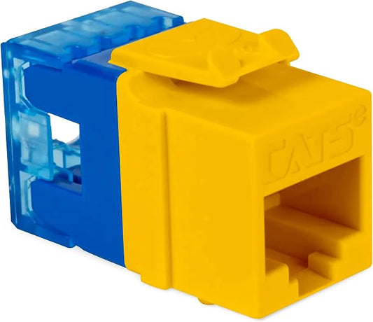 ICC CAT5e Keystone Jack with Slim Profile 180 Degree Punch Down, RJ45 UL Listed by ICC
