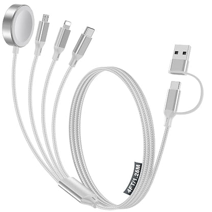 4-in-2 Multi Charging Cable for Apple Watch Charger/Samsung/iPhone Charger by HitfineLLC