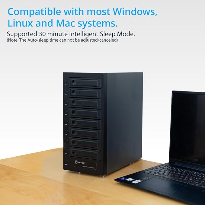 USB 4.0 Type-C 8 Bay 2.5 Inch and 3.5 Inch SATA Hard Drive External Hard Drive - Image 6
