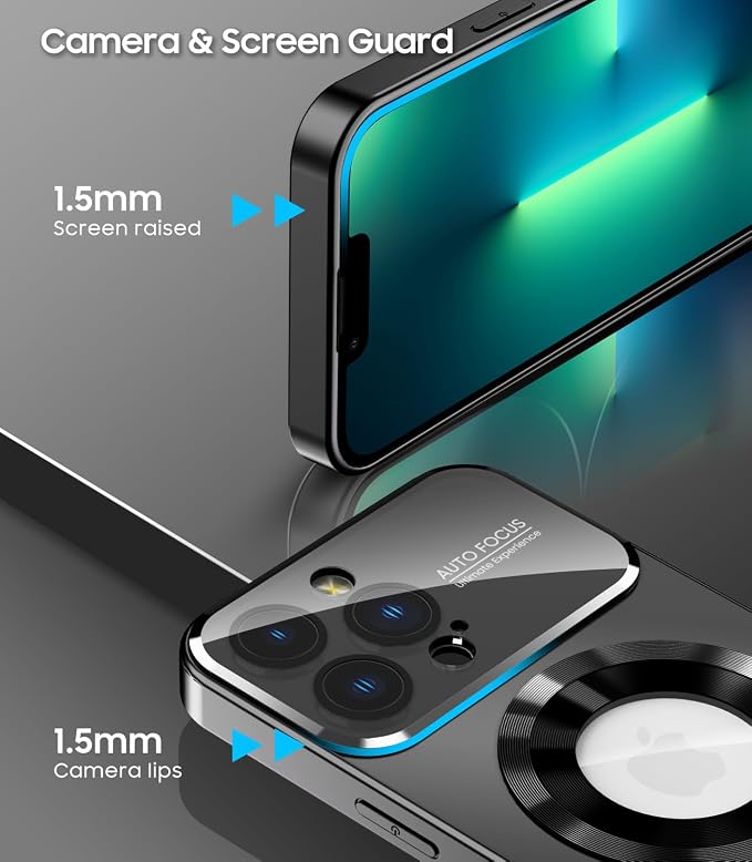 Magnetic for iPhone 13 Pro Case, Built-in Camera Lens Protector, Compatible - Image 4