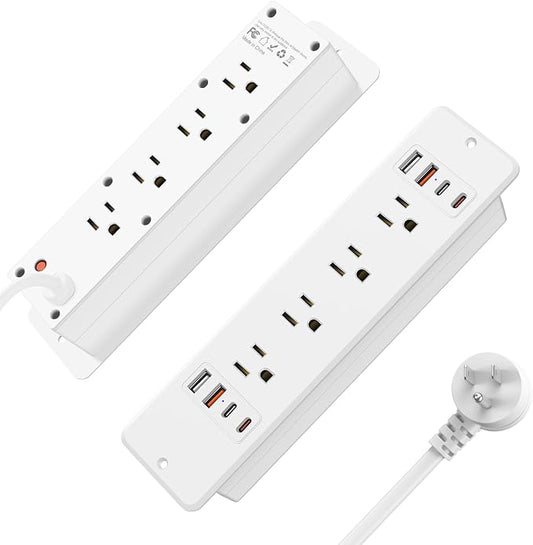 HHSOET 16 in 1 Recessed Power Strip Flat Plug, 30W Fast Charging Furniture by HHSOET