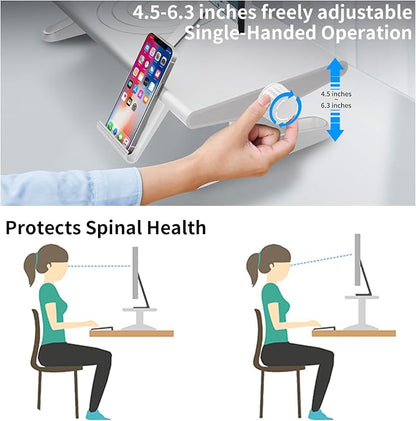 Computer Monitor Stand Riser for Desk, 4.5-6.3 Inches Freely Height Adjustable - Image 2