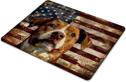 Square Mouse Pad National Flag and Cute Smiling Dog-4, Gaming Mouse Pads - Image 5