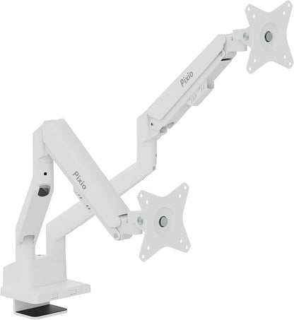 Pixio PS1D Wave White Dual Monitor Arm Stand Desk Mount by Pixio
