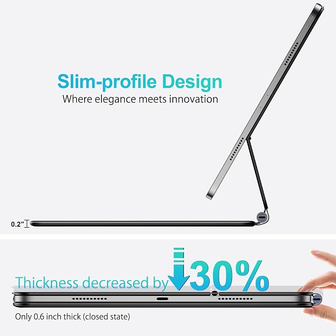 Keyboard Case for iPad Air 11" & iPad Pro 11", Slim Magic Keyboard - Image 4