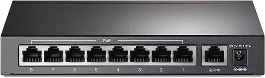 TP-Link 9 Fast Ethernet 10/100Mbps PoE Switch 8 PoE+ Ports @65W Sturdy Metal by TP-Link