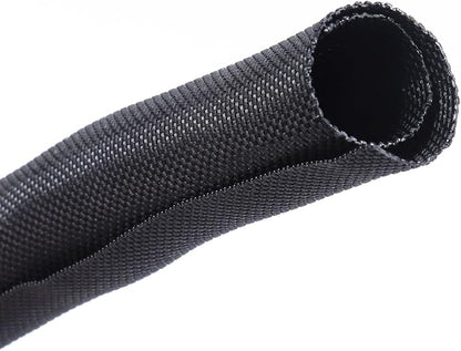 Black Braided Cable Management Sleeves Wire Loom Tubing Cord Protector - Image 9