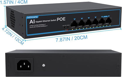 4 Port Gigabit PoE Switch with 2 Gigabit Uplink, 802.3af/at, 65W Built-in Power - Image 7