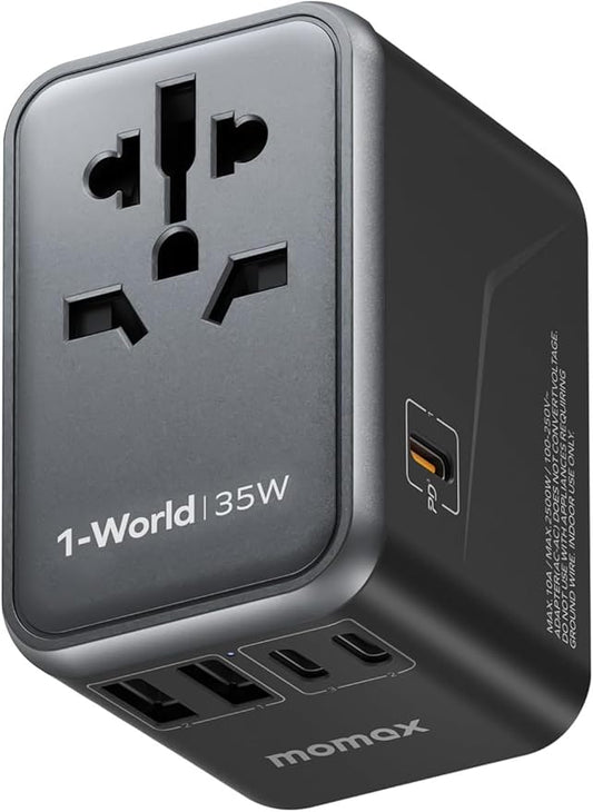 MOMAX Universal Travel Adapter, PD 35W Fast International Power Adapter by MOMAX