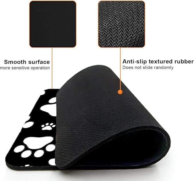 Mouse Pad, Cute White Dog Paw Mouse Pads - Image 3