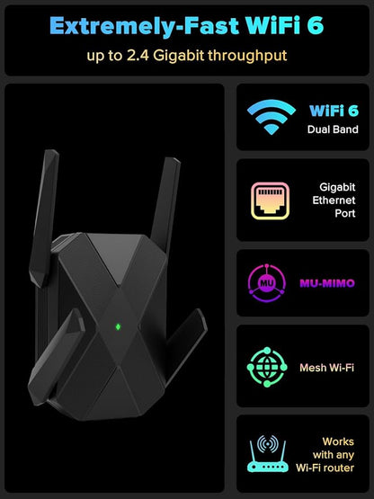 2026 AX3000 WiFi 6 Extender, WiFi Extender Signal Booster-Dual Band, Long Range - Image 2