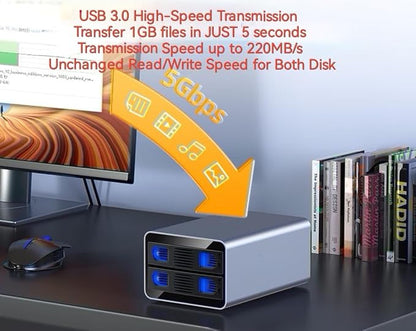IO Crest 2 Bay Tool Less Tray Hot Swappabe 2.5" 3.5" SATA Non Raid External USB - Image 2