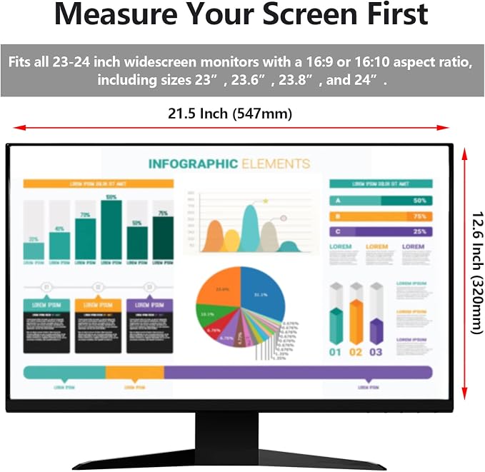 【2 Pack】 24 Inch Privacy Screen Protector - Image 2