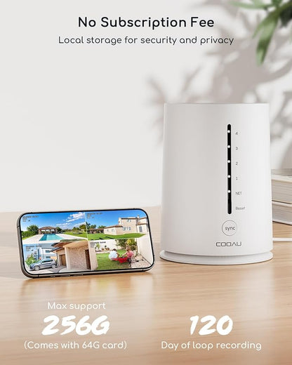COOAU 4MP Solar Security Cameras Wireless Outdoor, 64GB Local Storage Outdoor - Image 3